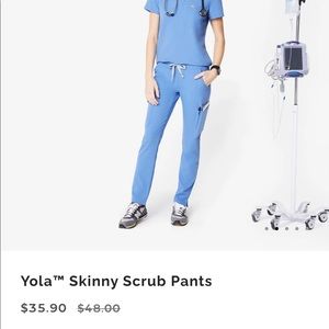 Figs Yola Skinny Scrub Pants- XS in Ciel blue